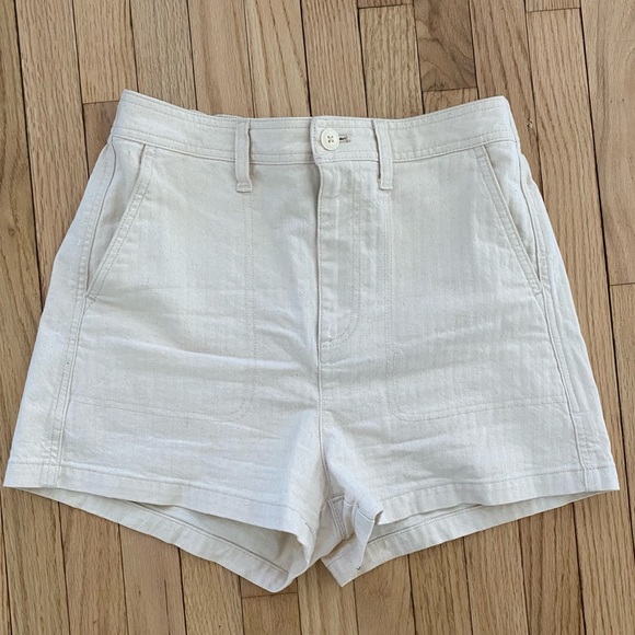 Madewell Pants - Madewell Ivory High Waisted Shorts